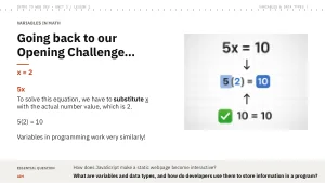 Slide 4: Variables in math